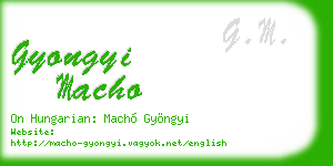 gyongyi macho business card